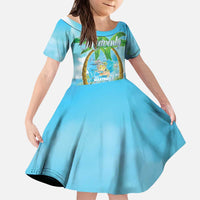 Bonjou Martinique Kid Short Sleeve Dress Welcome To Heaven