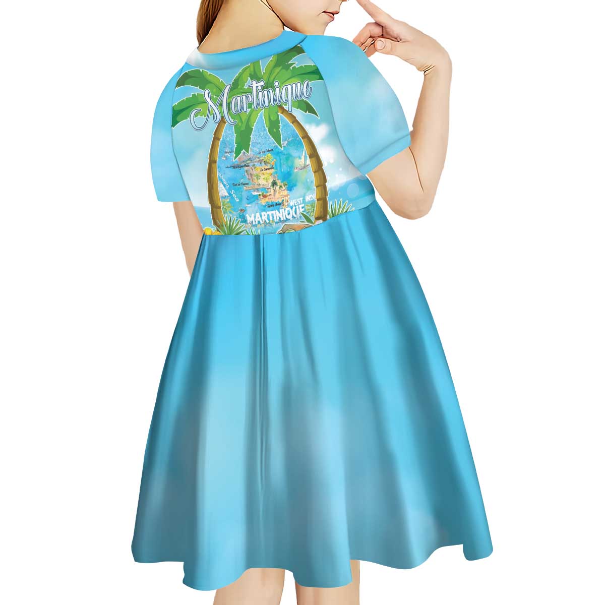 Bonjou Martinique Kid Short Sleeve Dress Welcome To Heaven