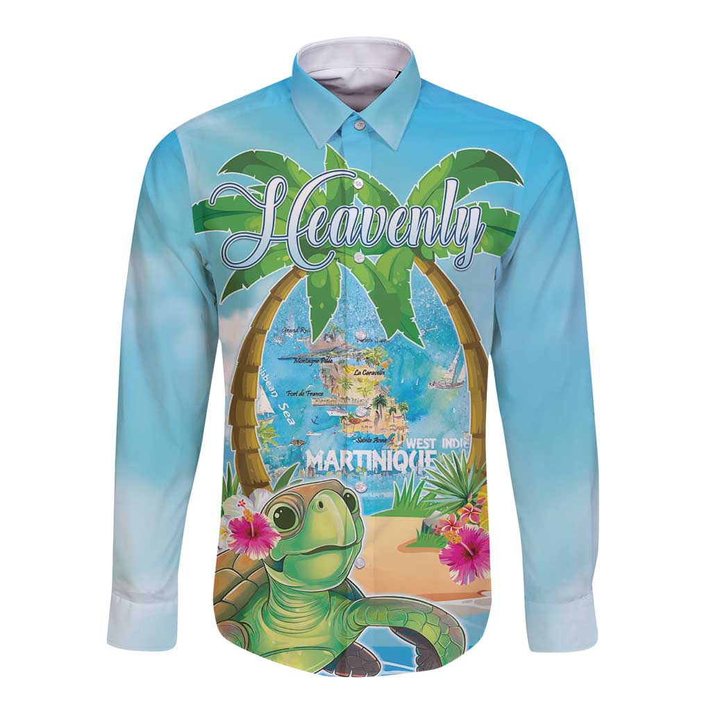 Bonjou Martinique Long Sleeve Button Shirt Welcome To Heaven
