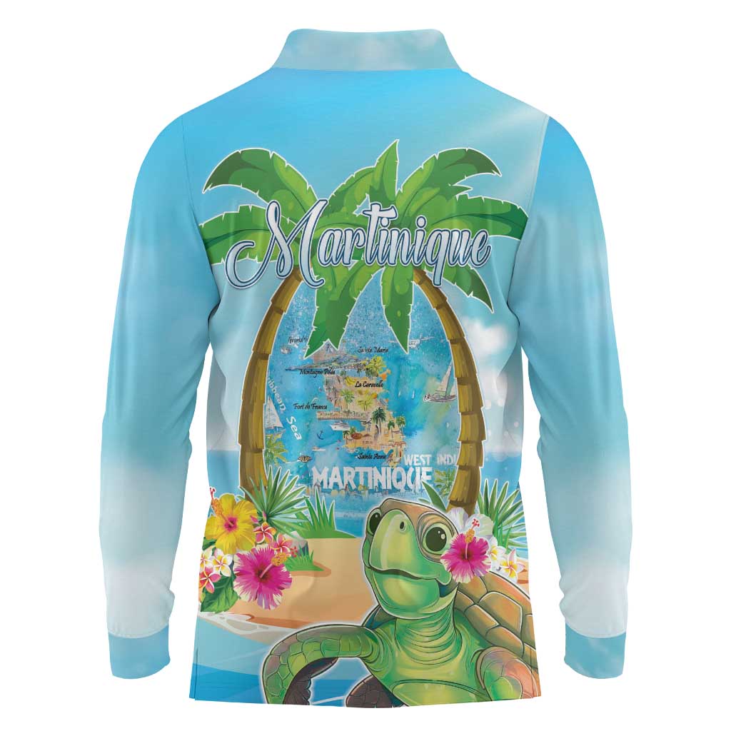 Bonjou Martinique Long Sleeve Polo Shirt Welcome To Heaven