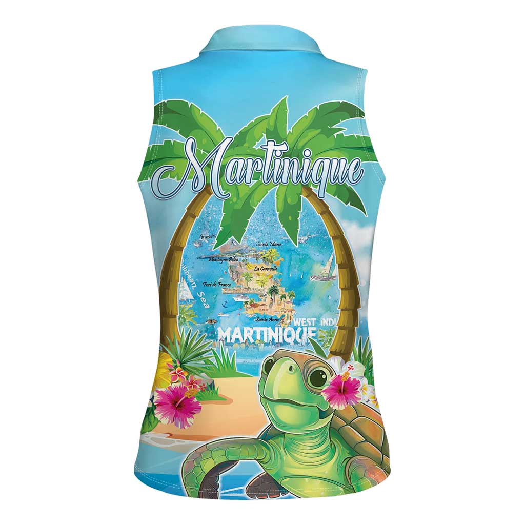 Bonjou Martinique Women Sleeveless Polo Shirt Welcome To Heaven