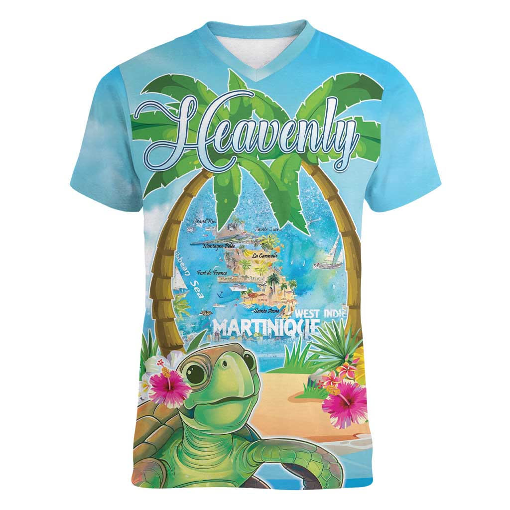 Bonjou Martinique Women V-Neck T-Shirt Welcome To Heaven
