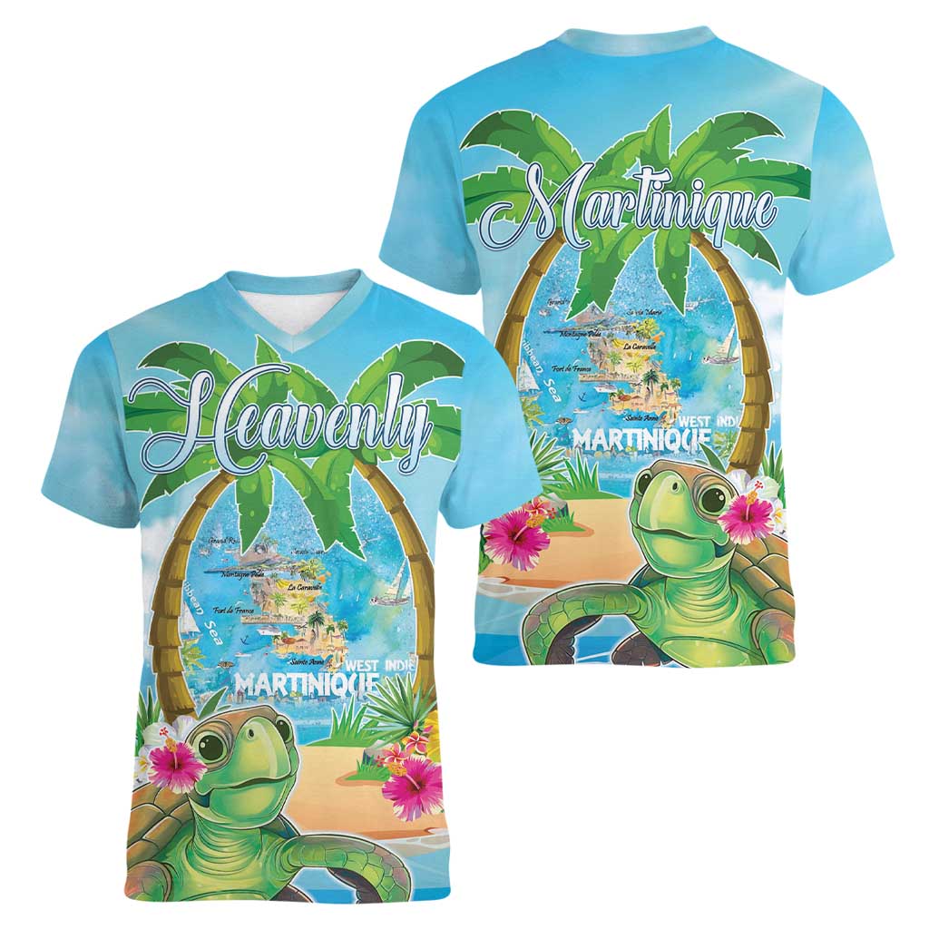 Bonjou Martinique Women V-Neck T-Shirt Welcome To Heaven