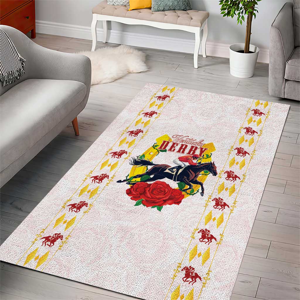 Kentucky Horse Racing Area Rug Rose Floral