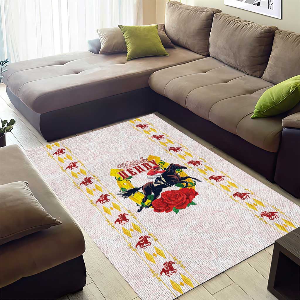 Kentucky Horse Racing Area Rug Rose Floral