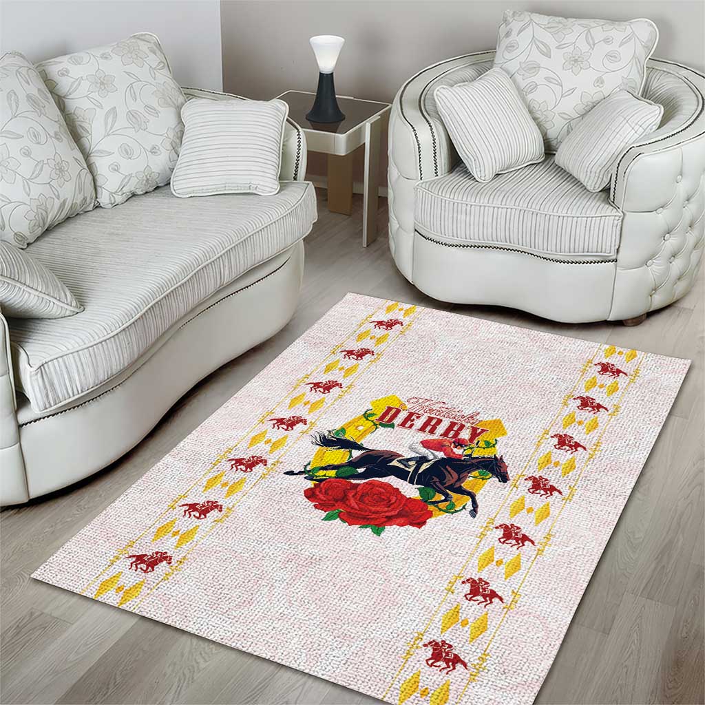Kentucky Horse Racing Area Rug Rose Floral