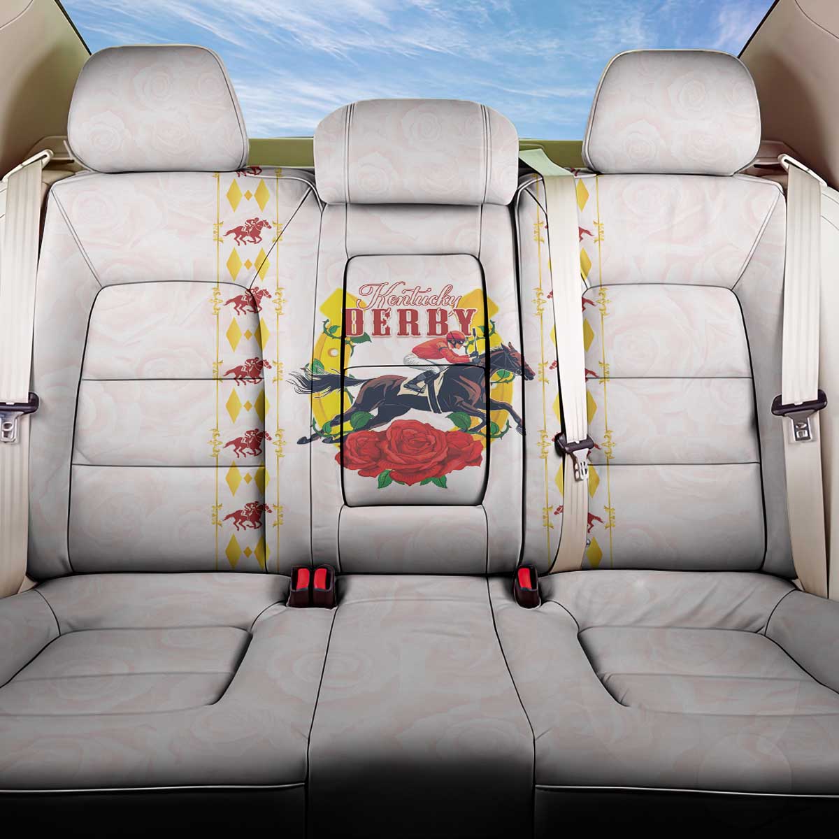 Kentucky Horse Racing Back Car Seat Cover Rose Floral