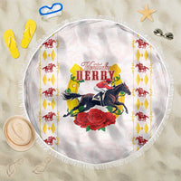 Kentucky Horse Racing Beach Blanket Rose Floral
