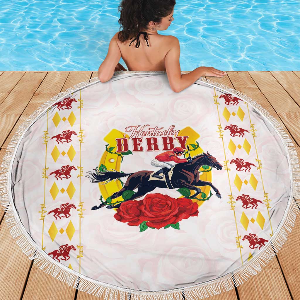Kentucky Horse Racing Beach Blanket Rose Floral