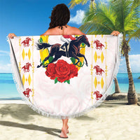 Kentucky Horse Racing Beach Blanket Rose Floral