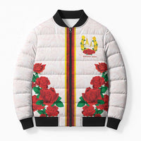 Kentucky Horse Racing Bomber Puffer Jacket Rose Floral
