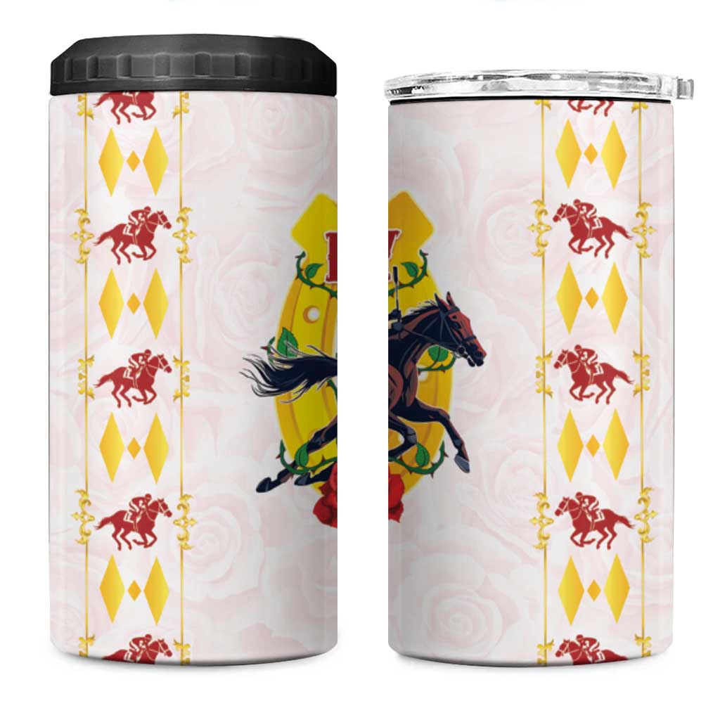 Kentucky Horse Racing 4 in 1 Can Cooler Tumbler Rose Floral