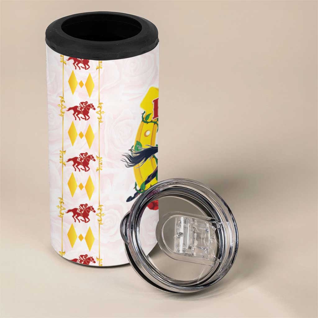 Kentucky Horse Racing 4 in 1 Can Cooler Tumbler Rose Floral