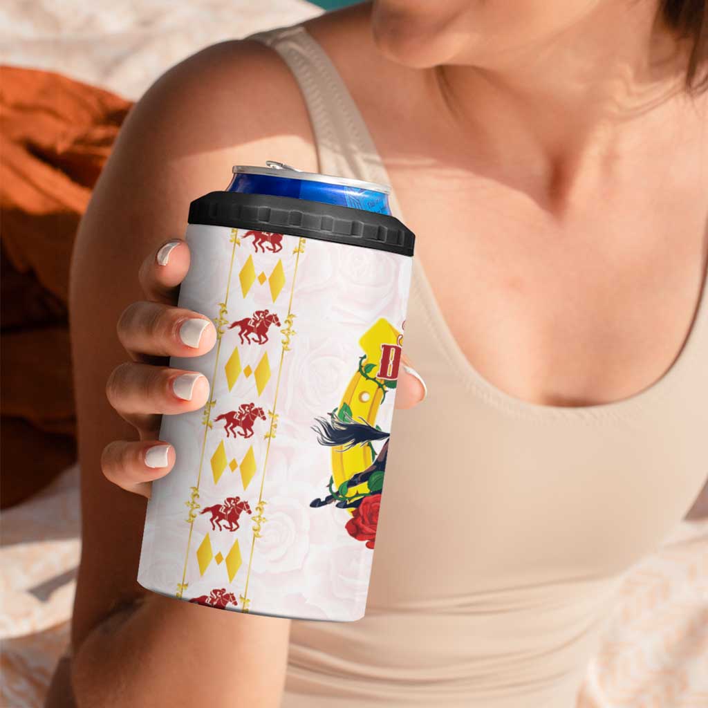 Kentucky Horse Racing 4 in 1 Can Cooler Tumbler Rose Floral
