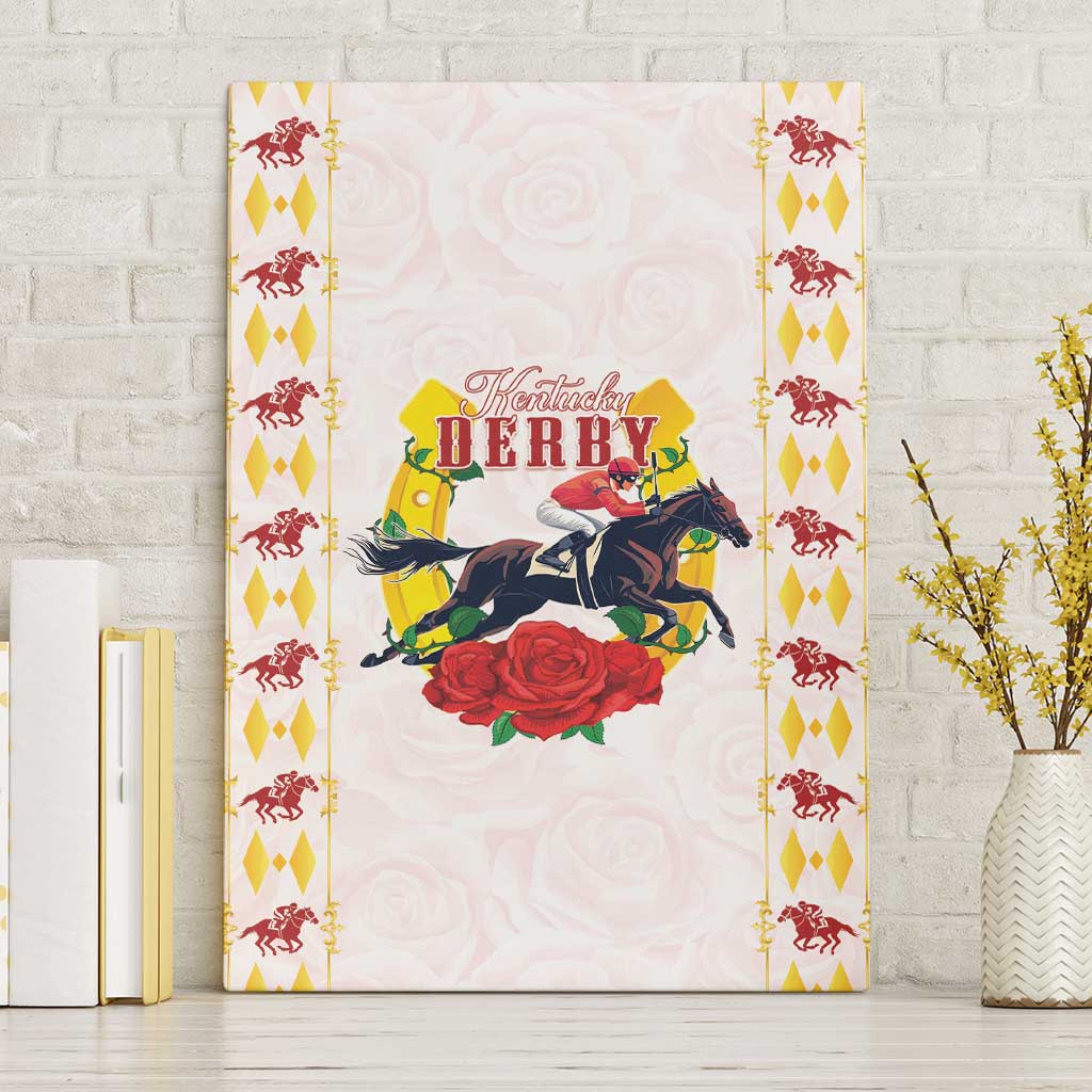 Kentucky Horse Racing Canvas Wall Art Rose Floral