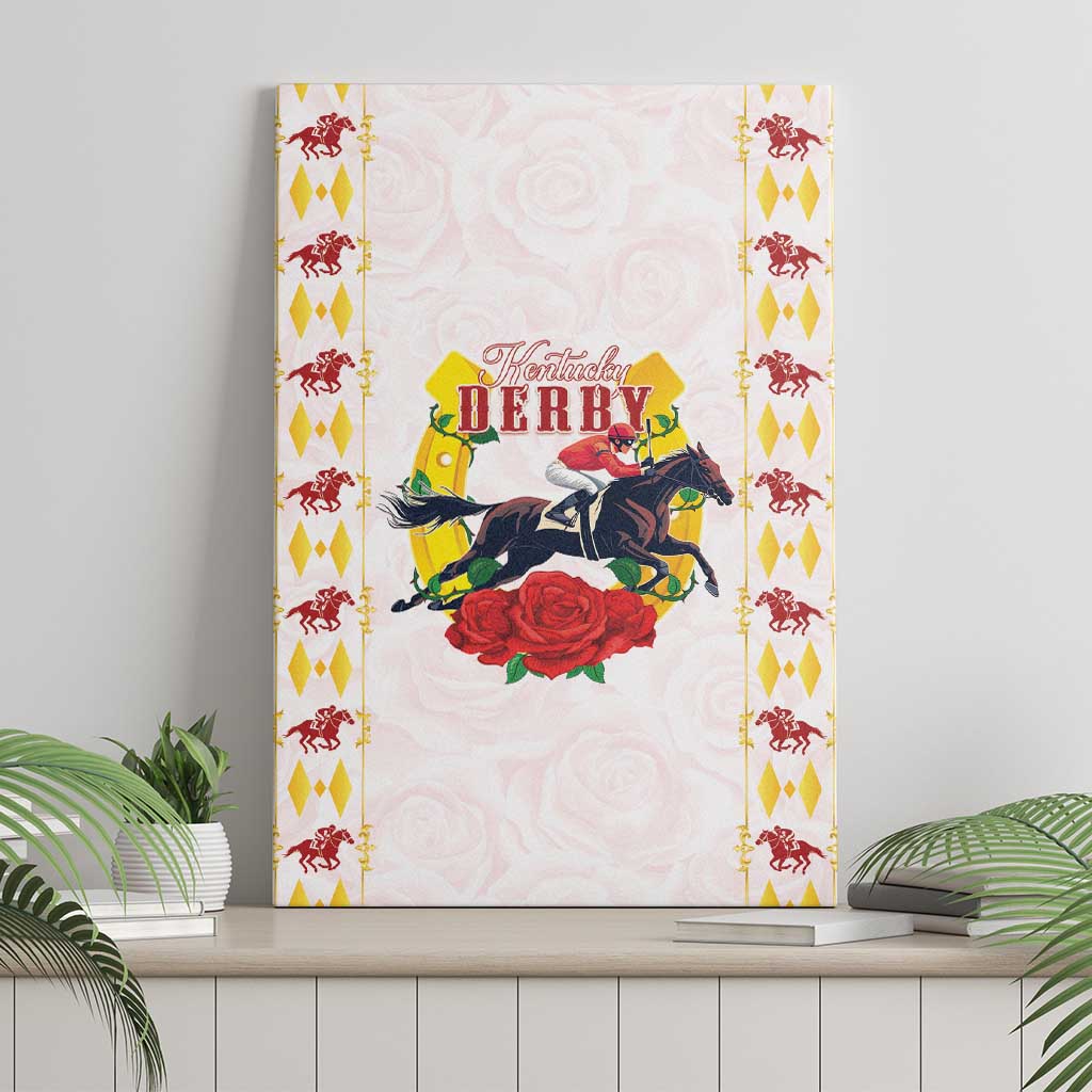 Kentucky Horse Racing Canvas Wall Art Rose Floral