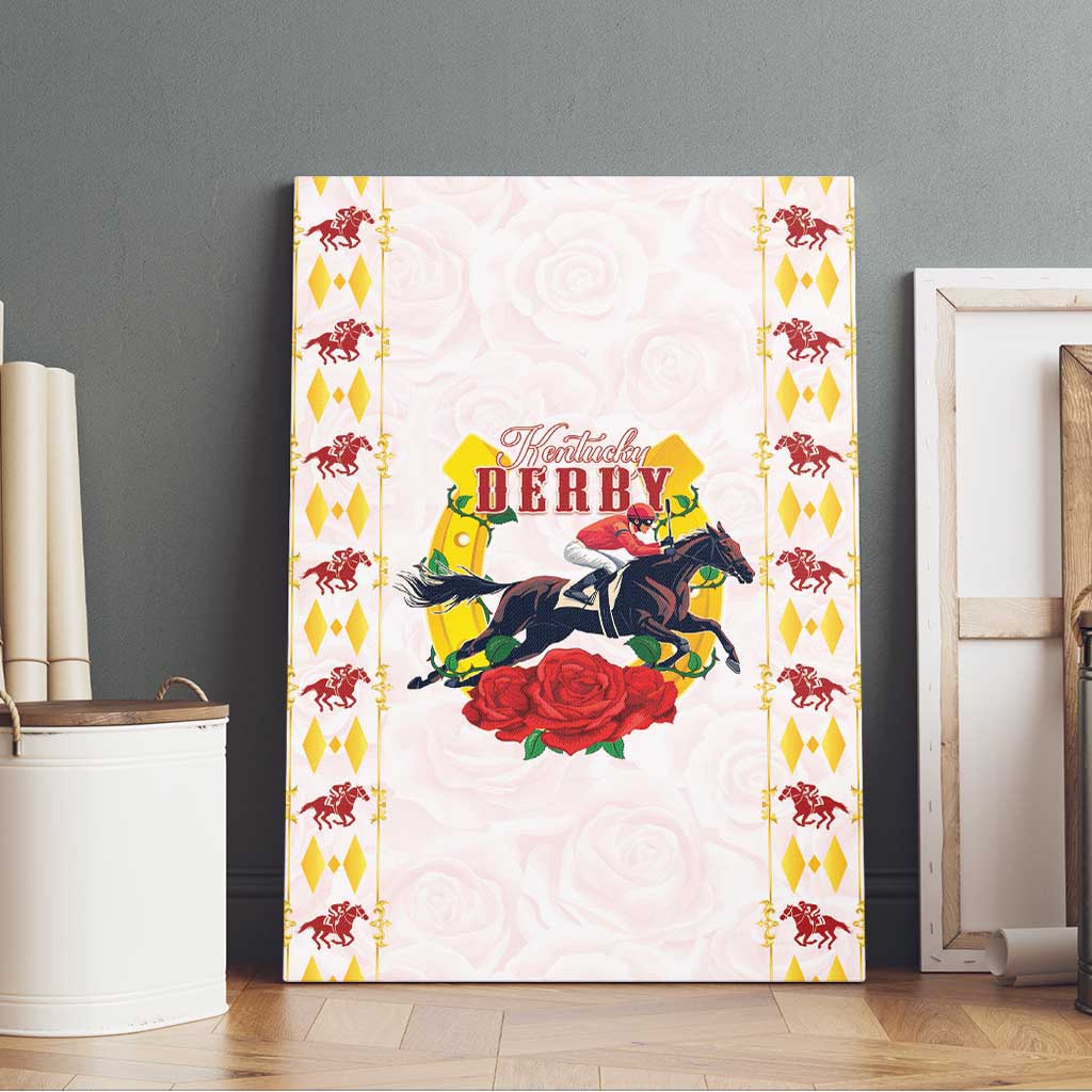 Kentucky Horse Racing Canvas Wall Art Rose Floral