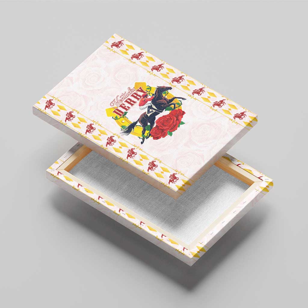 Kentucky Horse Racing Canvas Wall Art Rose Floral