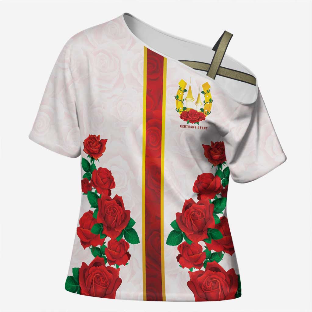 Kentucky Horse Racing Cross Shoulder Shirt Rose Floral