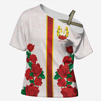Kentucky Horse Racing Cross Shoulder Shirt Rose Floral