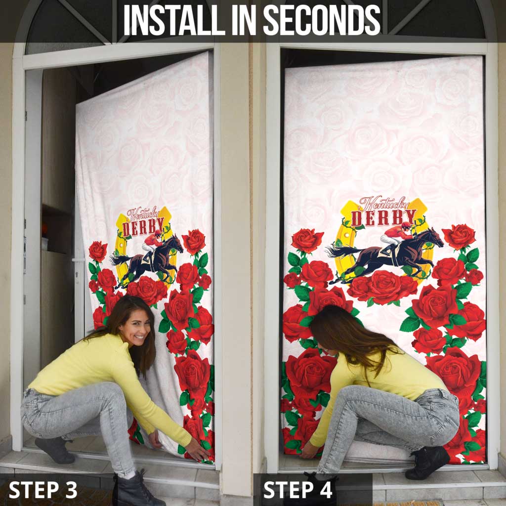 Kentucky Horse Racing Door Cover Rose Floral