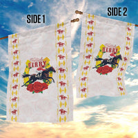 Kentucky Horse Racing Garden Flag Rose Floral