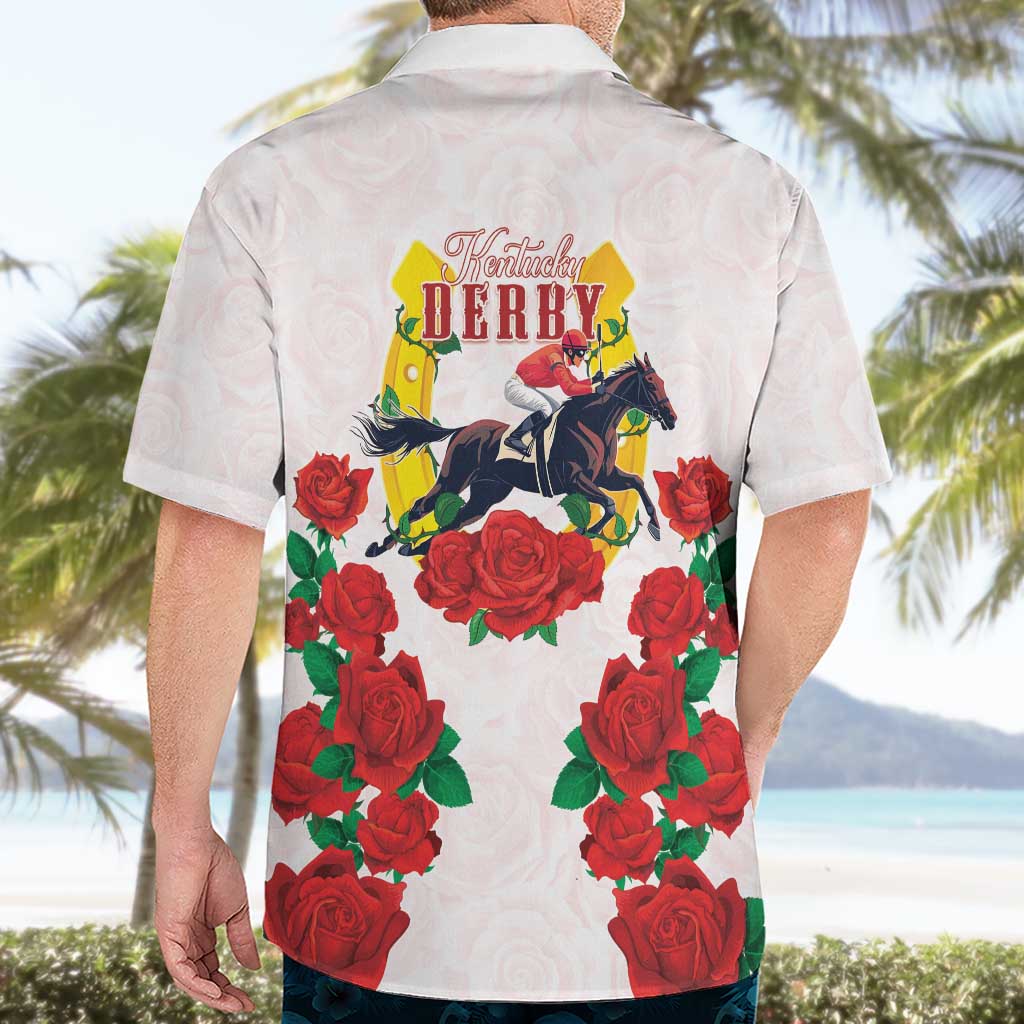 Kentucky Horse Racing Hawaiian Shirt Rose Floral