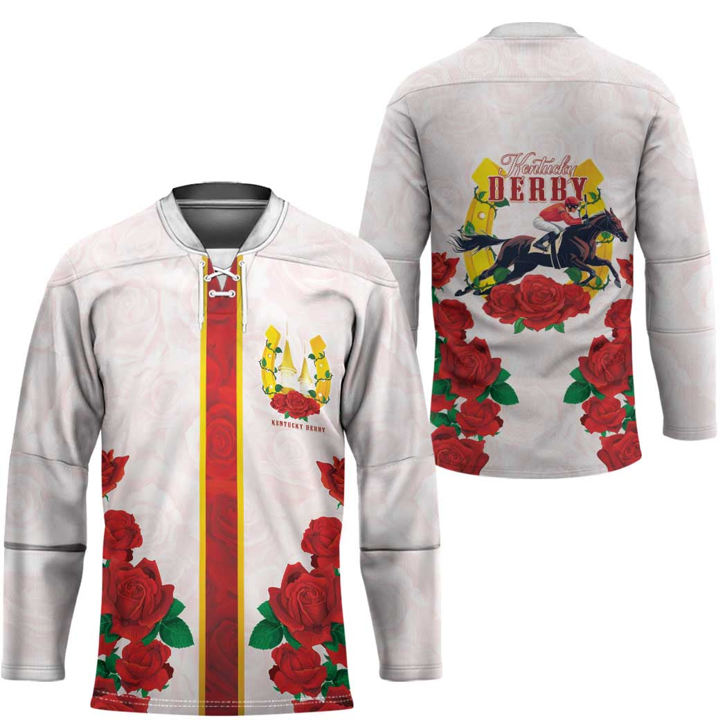 Kentucky Horse Racing Hockey Jersey Rose Floral