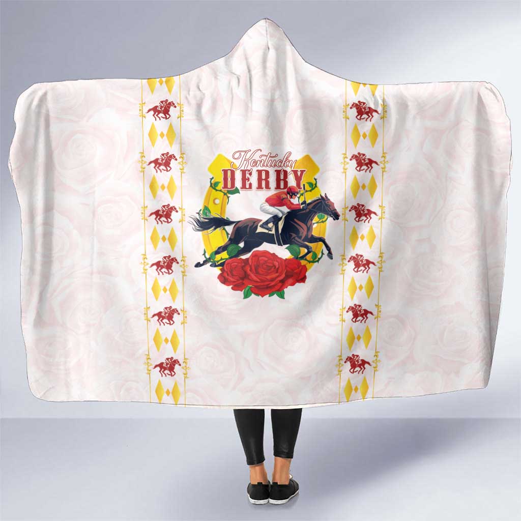 Kentucky Horse Racing Hooded Blanket Rose Floral