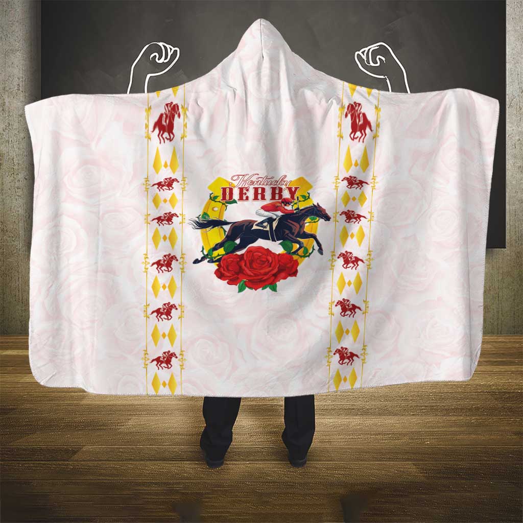Kentucky Horse Racing Hooded Blanket Rose Floral