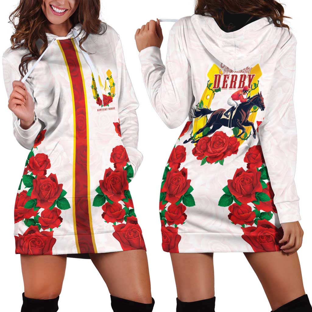 Kentucky Horse Racing Hoodie Dress Rose Floral