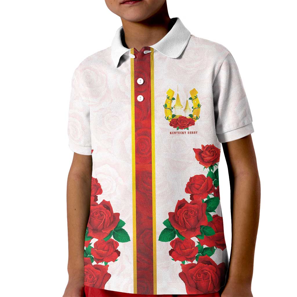 Kentucky Horse Racing Kid Polo Shirt Rose Floral
