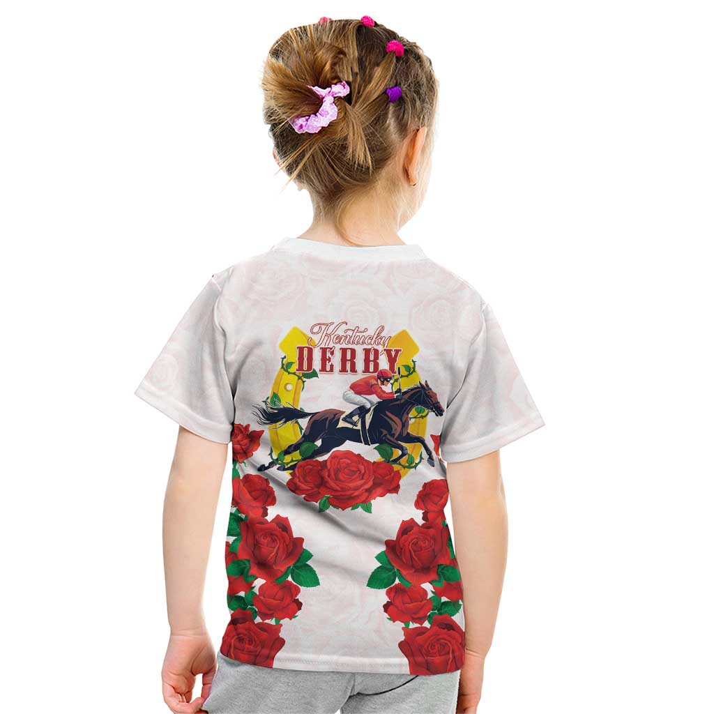 Kentucky Horse Racing Kid T Shirt Rose Floral