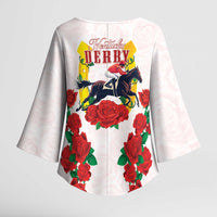 Kentucky Horse Racing Kimono Sleeve Blouse Rose Floral