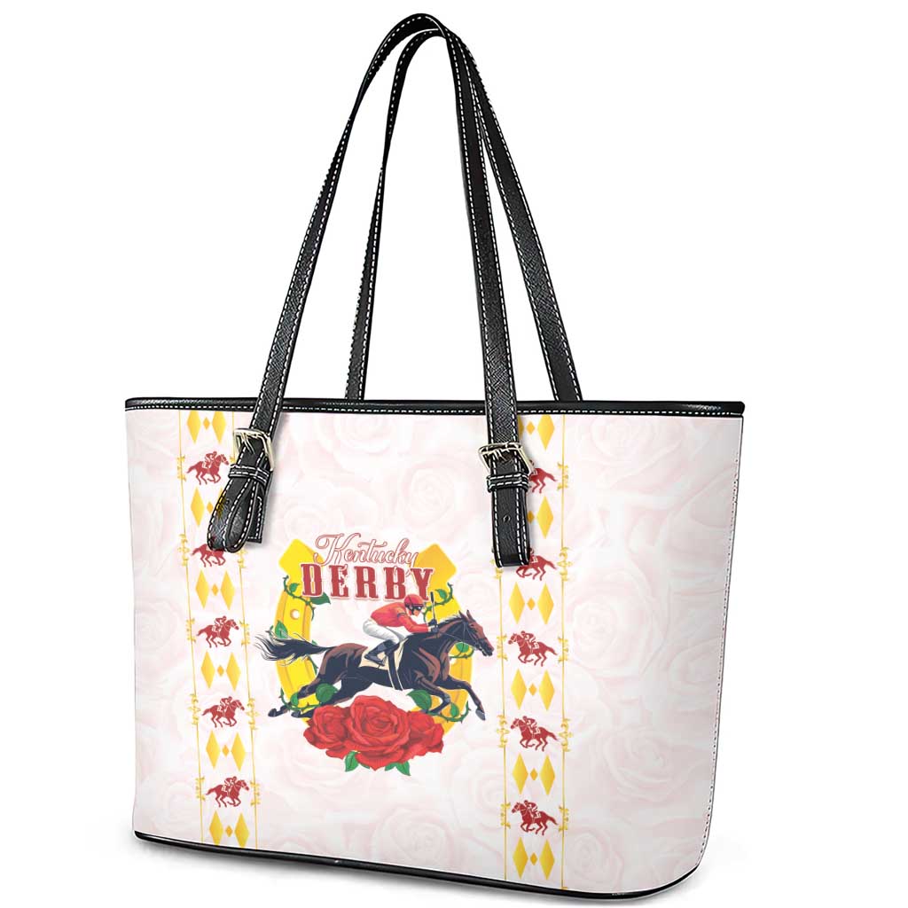 Kentucky Horse Racing Leather Tote Bag Rose Floral