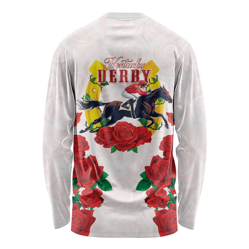 Kentucky Horse Racing Long Sleeve Shirt Rose Floral