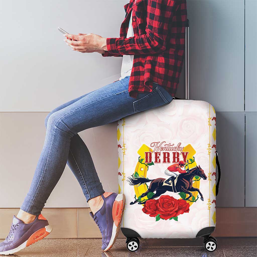 Kentucky Horse Racing Luggage Cover Rose Floral