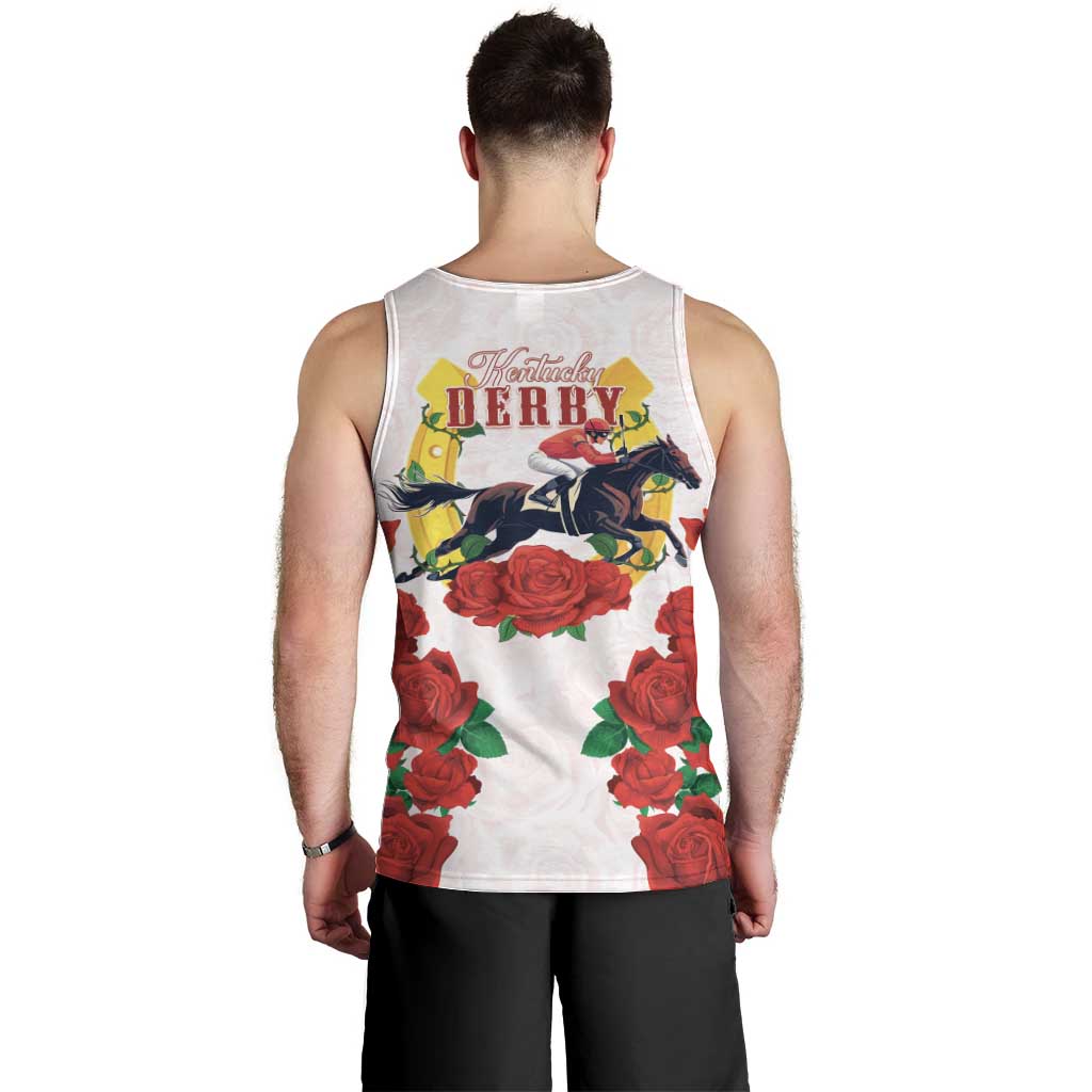Kentucky Horse Racing Men Tank Top Rose Floral