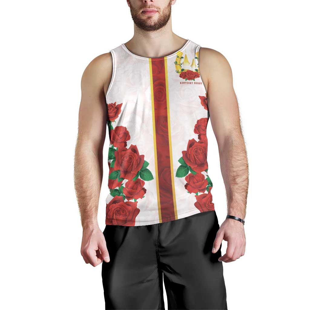 Kentucky Horse Racing Men Tank Top Rose Floral