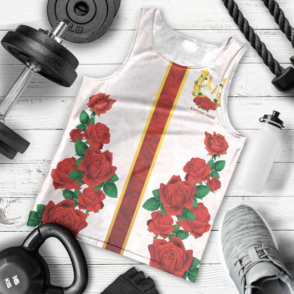 Kentucky Horse Racing Men Tank Top Rose Floral