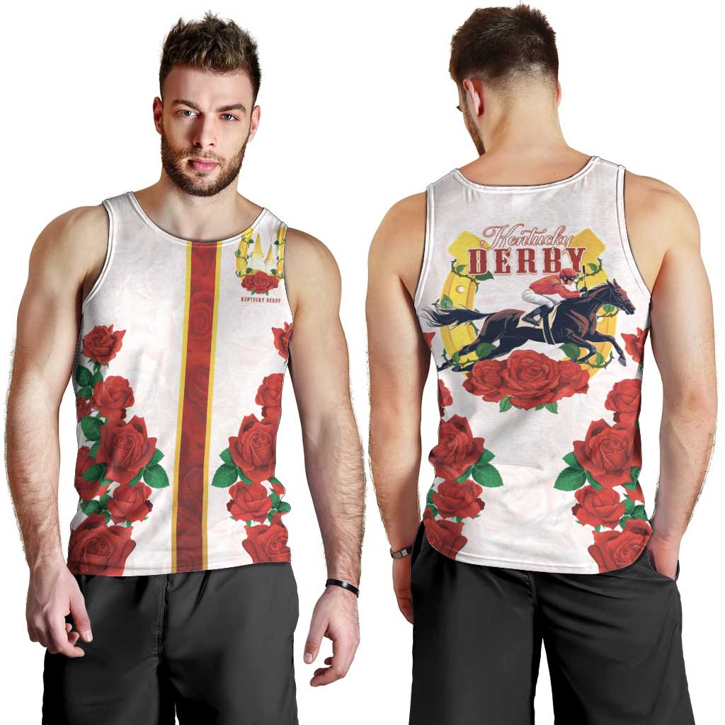 Kentucky Horse Racing Men Tank Top Rose Floral