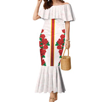 Kentucky Horse Racing Mermaid Dress Rose Floral