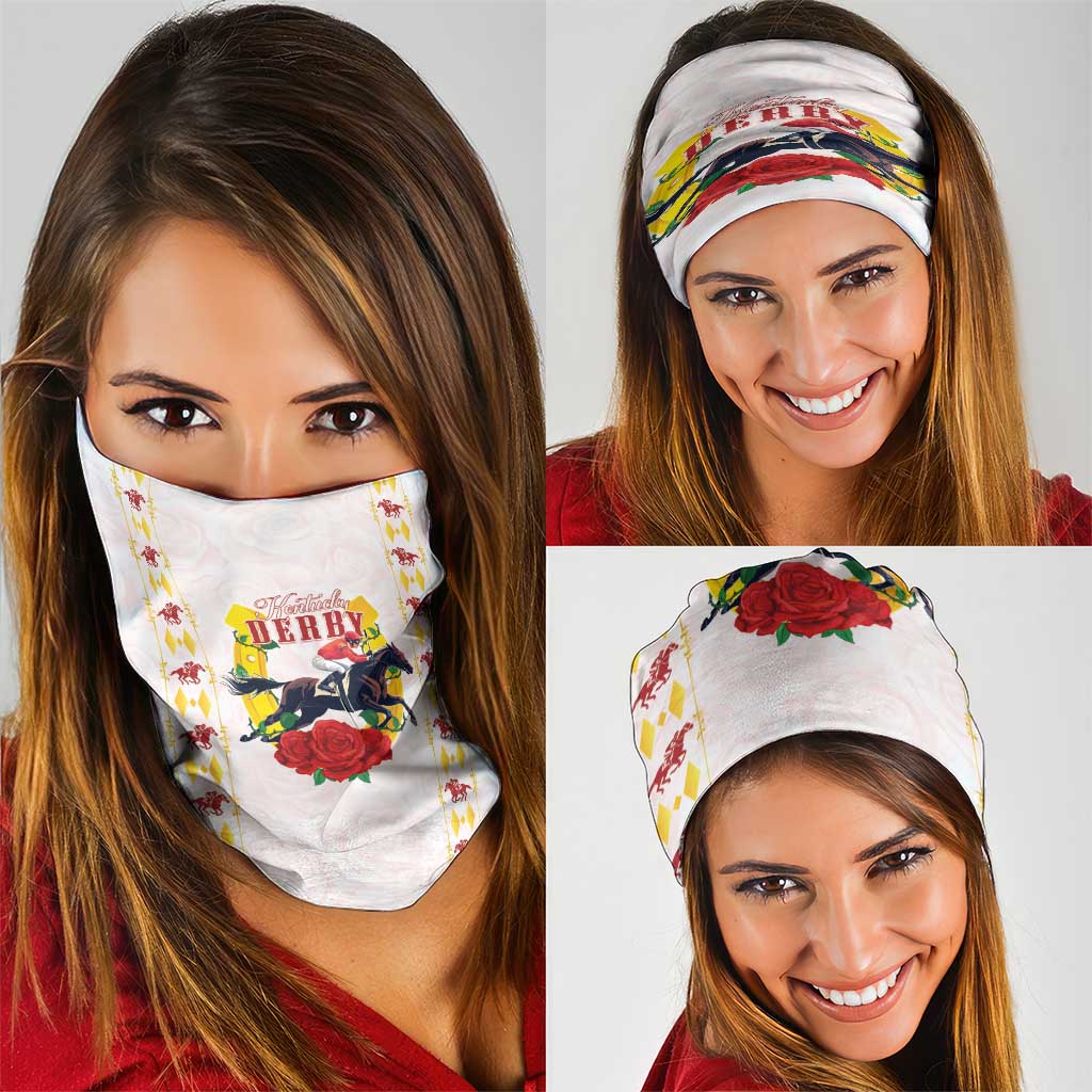 Kentucky Horse Racing Neck Gaiter Rose Floral