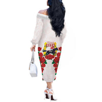 Kentucky Horse Racing Off The Shoulder Long Sleeve Dress Rose Floral
