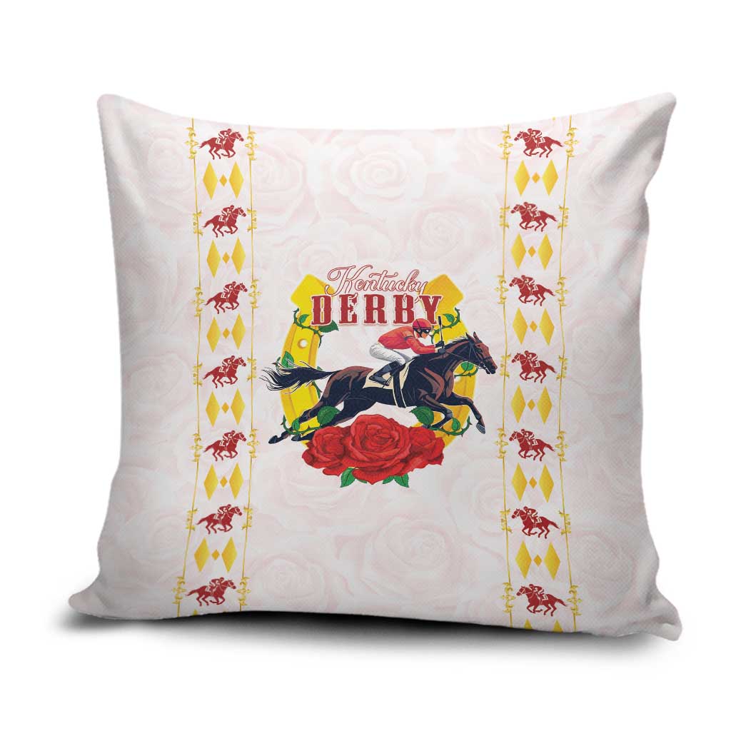 Kentucky Horse Racing Pillow Cover Rose Floral