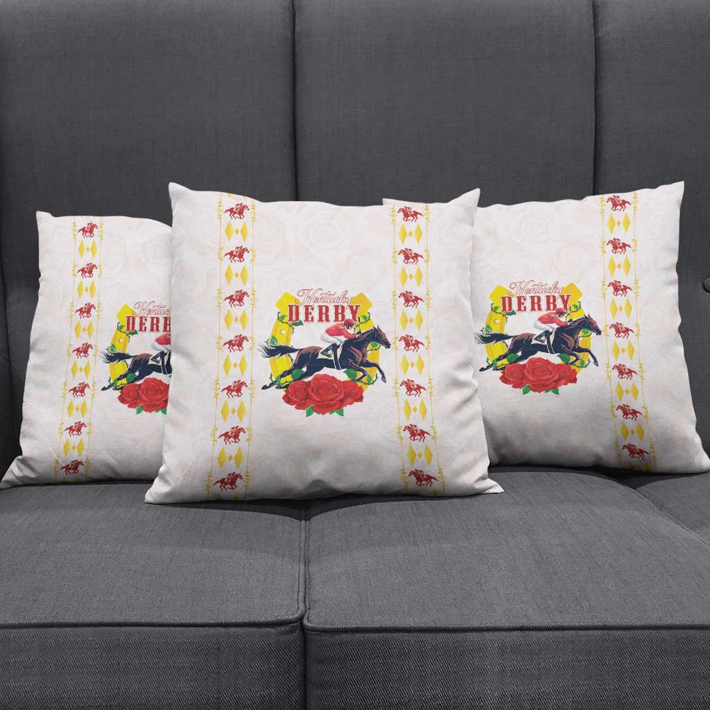 Kentucky Horse Racing Pillow Cover Rose Floral