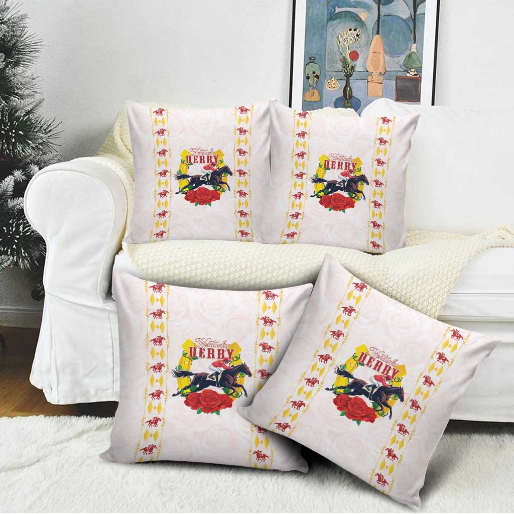 Kentucky Horse Racing Pillow Cover Rose Floral