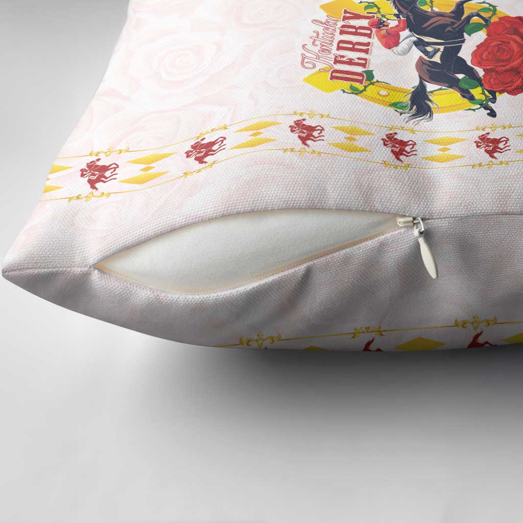 Kentucky Horse Racing Pillow Cover Rose Floral