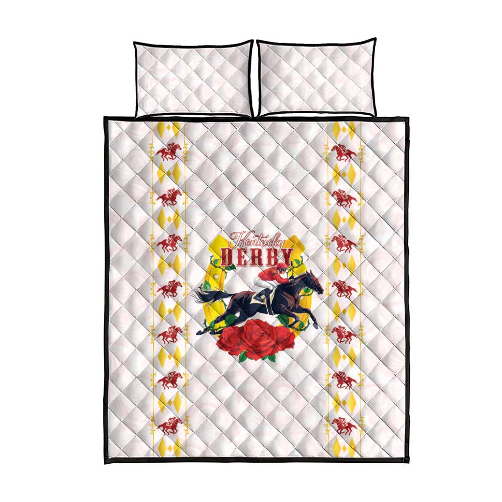 Kentucky Horse Racing Quilt Bed Set Rose Floral
