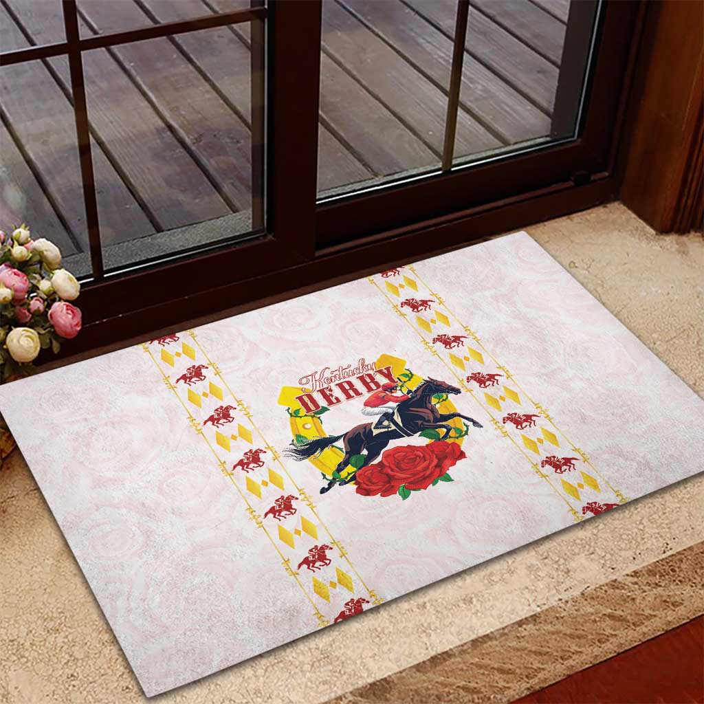 Kentucky Horse Racing Rubber Doormat Rose Floral